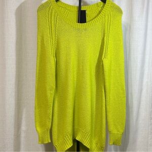 Vibrant Lime Women's Crew Neck‎ Sweater
